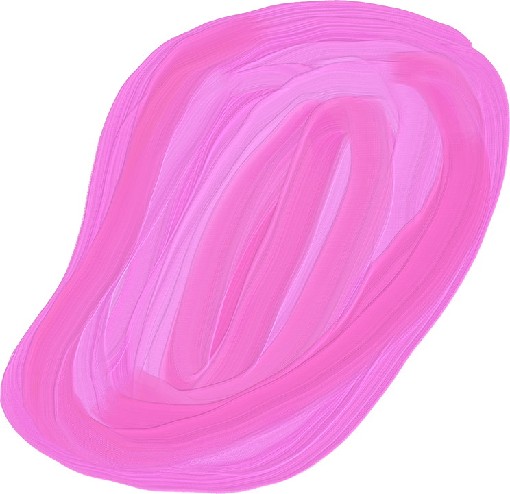 Impasto Textured Shapes Pink Blob Shape
